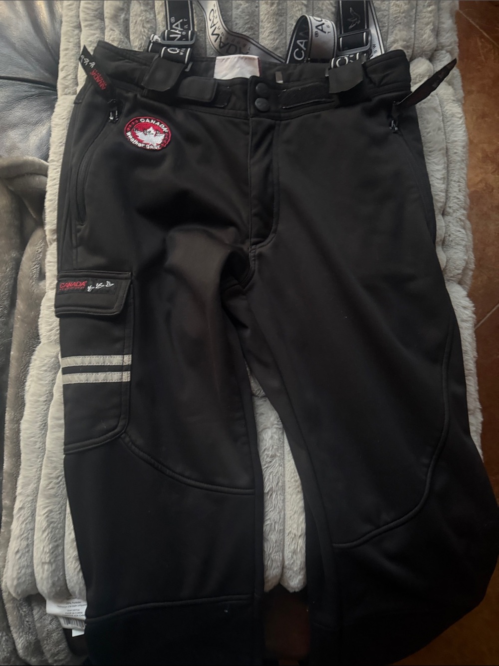 Canada Peak Women's Black Cargo Snow /Ski Pants with Adjustable Suspenders